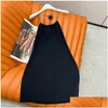 Basic Casual Dresses Backless Slip Triangle Label Bead Chain Sling Black Y Dress Slimming Off-The-Shoder Skirt Drop Delivery Apparel W Otsf0