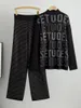 Dwuczęściowe spodnie damskie Chicka Rhinestone Knit 2 sztuki Zestawy Kobiet Knitwear Long Rleeve Tops ConjUntos Korean Talle Great Noga