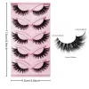 5 pairs Cat Eye Lashes Fake Eyelashes Clear Band Lashes Natural Look Wispy False Eyelashes Full Strip Lashes