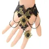 Kedja vintage mode gotiska armband handgjorda spetsar stor kristall handledsslag finger armband armband för kvinnor julklapp