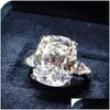 Autres accessoires Luxury Big Diamond Rings Fashion Fashion Fonction Oval Zircon Ring Jewelry Wedding Engagement pour les épreuves de livraison des femmes DHI0C