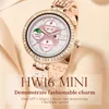 HW16 Mini Luxury Women Smart Watch 1.35 inch HD Full Touch Screen Fashion Wrist Watch Fitness Tracker Health Monitoring Smartwatch with Bracelet Earring