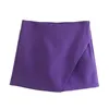 Shorts femminile volalo da donna Fashion Candy Color Asymmetrical Gonnets Topche con cerniera Chic Pantalone Cortos