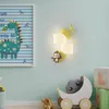 Wandlampe moderne Kinderzimmer LED -Lampen Panda Affe warme romantische Kindergärten Jungen Mädchen Schlafzimmer Nachtleuchte
