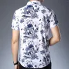 Casual shirts voor heren Blue Floral 3D Print Silky For Men Korte mouwen klassieke zomerkwaliteit zacht comfortabel alle match mode camisas