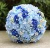 Wedding Flowers Rhinestone Bride Holding Dreamy Starry Blue Mix And Match Bouquet Creative Crystal Bridesmaid