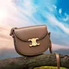 High Level Original Cellin Designer Bags Spring Half Round Bag Saddle Bag Genuine Leather Red Tofu Bag 2024 New Single Shoulder Crossbody Bag with Brand Logo