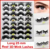 Dramatic Long 25mm 3D Mink Eyelashes Real Mink Eyelash Fluffy Natural 5D False Eyelashes Thick Lashes Volumn Eye Makeup Handmade4572306