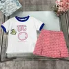 Brand Princess Dress Summer Kids Tracksuits Babykleding Maat 100-150 cm Hoge kwaliteit Girls T-shirt en denimrok 24April