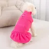 Vêtements de vêtements pour chiens rose plus épaisse robe en toison