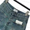 Fashion designer women's jeans Early Spring New Academy Style Fashionable Double Pocket High Waist Pure Cotton Micro Elastic Short Jeans