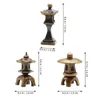 Decorações de jardim 3 PCs estátua de torre de cobre Decoração pequena Pagoda Modelos de cenas em miniatura Cenário de liga paisagem Lanterna Decoração Ornamento