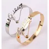 Wedding Bracelets Gold Plating Crystal Bracelets for Women Fashion Titanium Love Stainless Steel Bangle Feminina Jewelry Accessories Free Shipping