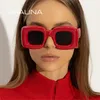 Shauna Metal zawias Retro Candy Kolor Gruba Kwadratowe okulary przeciwsłoneczne Kobiety Modne mężczyzn Y2K Shades Uv400 240428