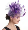 Chapéus de aba larga Chapéus de balde fascinador igreja feminina Organza Kenducky British Bride Tea Party Chapé