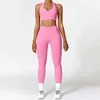 Kvinnors träningsdräkter sportkläder kläd set kvinnor höga midjegen och topp 2 -stycken uppsättning sömlös spårdräkt fitness träning kläder gym slitage y240426