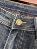 2024 Spring herfst borduurbrief Letter afdrukken zipper herenjeans gebleekte lichte gewassen man's lange potloodbroek wcnz131