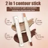 Waterdichte dubbele kopreparatie op maat gemaakte camonchalent schaduw bulk tweekleurig private label 2in1 Hoogtecontourstick make-up schoonheid 240426