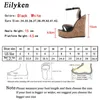 Eilyken Summer White Womens High Heels Hollow Sandals Platform Plateforme Boucle Céde Front Open Toe Womens Chaussures 240426