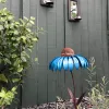 Décorations Bouteille de mangeoire d'oiseau avec support de fleur en métal en forme de jardin extérieur décoration rose conefloré