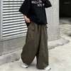 Frauenhose Frauen übergroße Taschen bf japanische modische schwarze Weitbeinhose Harajuku Streetwear Hip Hop Khaki Ladung