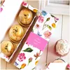 Enveloppe cadeau floral imprimé long aron moon gâteau carton emballage présent pour cookie mariage favor