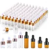 Bouteilles de rangement 100pcs 1/2/3/5 ml mini compte-great en verre petit flacons d'huile essentiels voyage rechargeable de parfum de diy contenant des gouttes oculaires