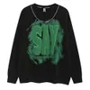 hoodies sweatshirts Smoke Graffiti Letter Necklace Sweater Men's and Women's Fashion Brand Loose Hiphop Couple Coat outdoor jacket
