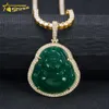 Prezzo più economico Moissanite Hip Hop Jewelry Fornitore 925 Silver VVS Diamond Green Green Iced Out Buddha PendantDesigner Jewelry