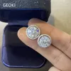 Studörhängen Geoki 925 Sterling Silver Totalt 10 CT Rund Perfekt Cut Passe Diamond Test D Color VVS1 Moissanite Luxury Jewelry