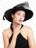 Frauen Chruch Satin Fedora Hut Frauen elegante Hochzeit Faszinator Bow Party Chapeau Femme Vintage Chapeu Marca de Luxo