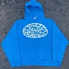 Herrtröjor tröjor goth estetik grunge grafik hoodies långa sle hip hop överdimensionerade sweatshirt y2k high street jacka löst blå pullover kappa d240429