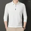 Men's Polos Formal Polo Sweatshirts Business T Shirts For Men Smooth Tops Y2k Sale High Brand Quality Korean Luxury Xl It F Male Clothes