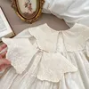 Rompers Baby Bodysuit Flower Embroidery Infant Girls One Piece A Line BIg Sisters Dress H240509