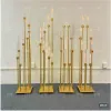 Velas 4/5/10pcs 8 cabeças de metal candelabra cenas portadores de chumbo tabela de chumbo peças central de candelabro de ouro pilar de castiça