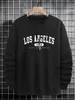 Męskie bluzy bluzy Los Angeles USA białe słowo Bluzy drukarskie luźne jesienne bluzy mody crewneck nowa męska streetwear D240429