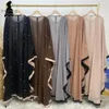 Perle mousseline décontractée Abaya pour femmes manches de chauve-souris musulmanes dubaï Durquie luxe Kaftan Hijab Robe Ramadan Islamic Vêtements 240422