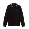 Fred Polo Perry Men Designer Fut Top Shirt Top Quality Luxury Fashion Polos с длинными рукавами мужская рубашка Polo Новый повседневный бизнес Paul Pure Cotton Cotton Long Ride