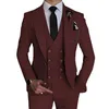 Herrenanzüge Blazer 2023 Mode neue Männer Leisure Boutique Business Solid Color Hochzeitsanzug Copfhose Weste 3 PCs Set Kleid Blazers Jacke Hose T240428