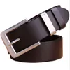 Rostfritt stål Buckle Strap Mens Belts Luxury Full Grain Cowhide 100% äkta läder Formell verksamhet Real 140 cm Vetetable Tan 240415