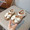 Top Options Baby Girls Kids Flexible Sandals with Butterflyknot Personalised Princess Summer Wedding Party Shoes 240418