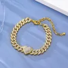 Ladies Gold Fashion Love Diamond Cuban Chains and Feet With Personality Mortility Hip Hop