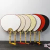 Dekorative Figuren klassische DIY leere Banane rund chinesische Lüfter Reispapier Griff traditionelle Bambus -Wurzelfans Doppelseite Hand