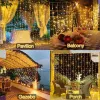 Decoraties Allilit Led Solar Curtain Lights Christmas Fairy Garland String Licht Kerstmis Nieuwjaar Wedding Party Decoratie Outdoor Garden