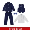 Kleidungssets Lolanat Kleinkind Kids Boy Anzug Hochzeitsfeier formelle Trage Langarm Tuxedo Outfits Kinderhemd Hemd Weste Jacke Hosen Geburtstag