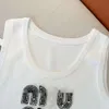 Designer dames t -shirt zomer t -shirts luxe vest katoen gebreide driedimensionale letters borduurwerk schorsingen shirt simpele mode street style tees