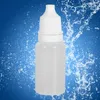 보관 병 50pcs 10ml 부드러운 빈 플라스틱 스퀴즈 드롭퍼 눈 드롭 액체 용기 리필 가능한 병 흰색 흰색