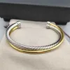 bracciali bracciali designer di bracciale gioiello donna bracciale cavo braccialetto moda separazione rotonda separazione testa 925 argento sterling con cerchio oro 18k