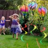Décorations Ballon à air chaud spinner arc-en-ciel suspendu au vent twister extérieur moulin à vent jardin avant festival de fête à la maison décor
