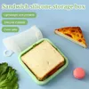 Bento Boxes Silicone Sand Toast Bento Box with Handle Microwave Portable Food Container Snack Box Student Office Worker Lunch Box